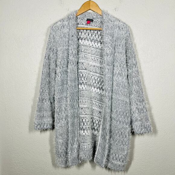 Vince Camuto Eyelash Knit Duster Cardigan Sweater Long Sleeve Pockets - 1X - Picture 4 of 5